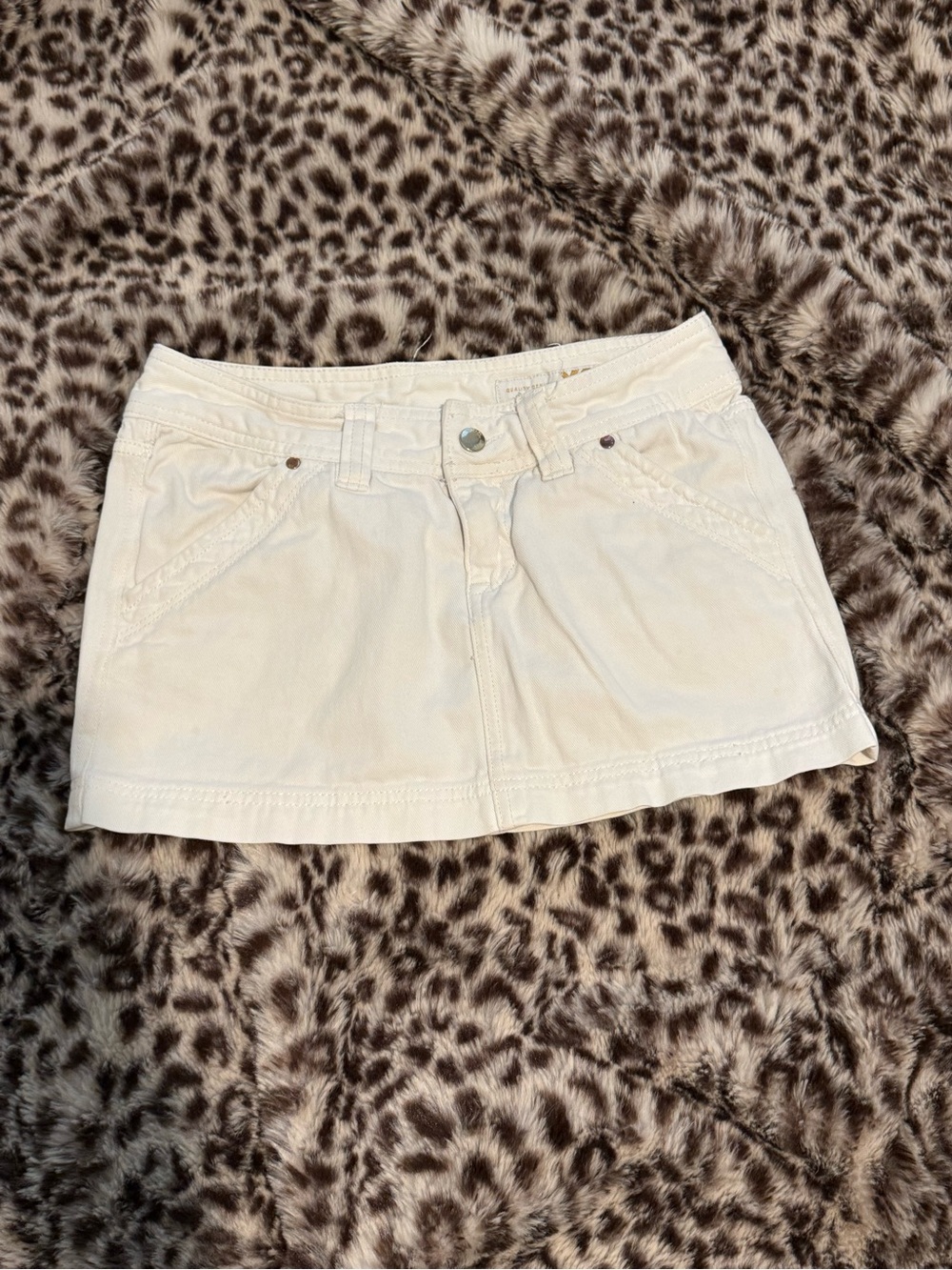 Women’s Cream Denim Mini Skirt